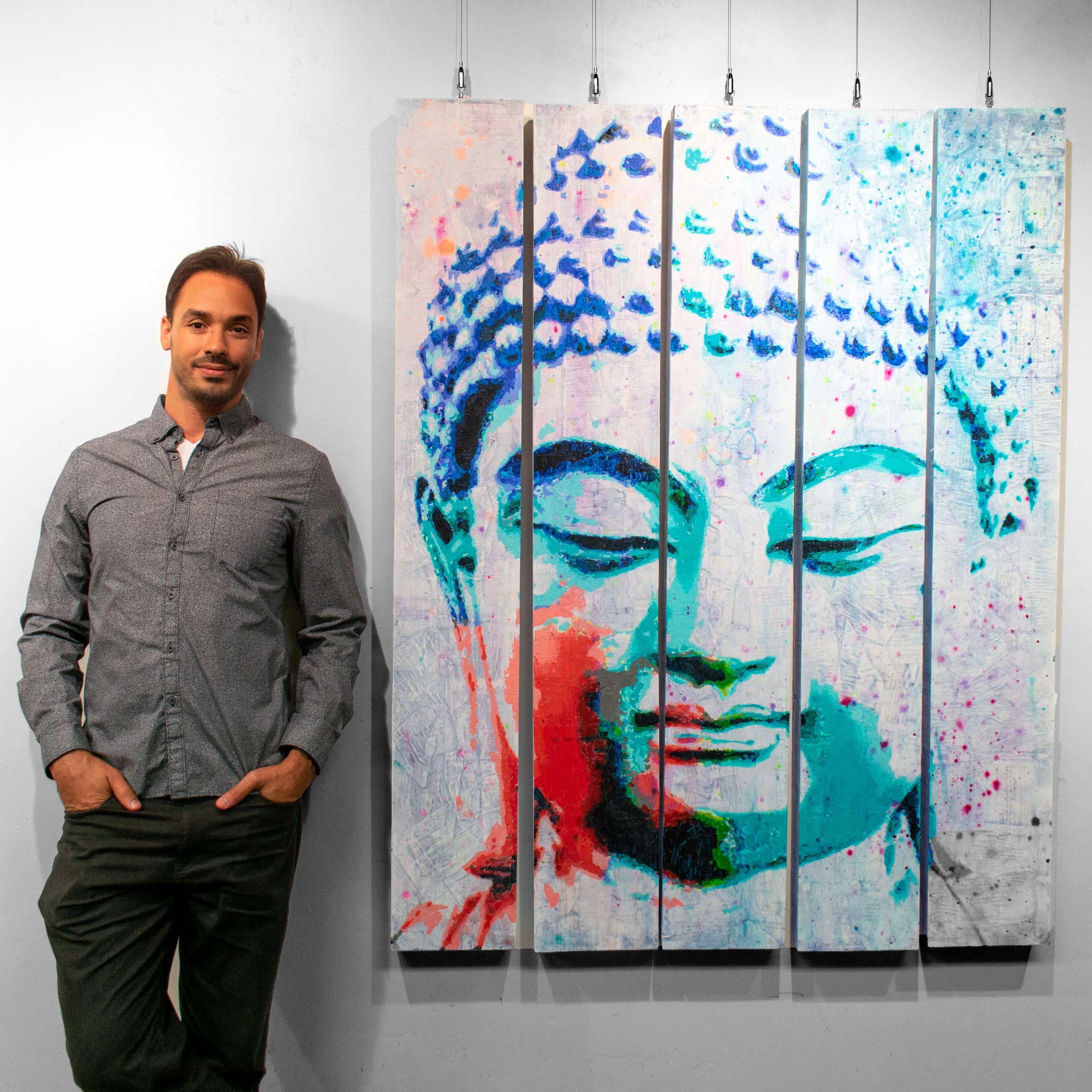Buddha Amoghasiddhi wall art large scale Brandon Jameson painting best