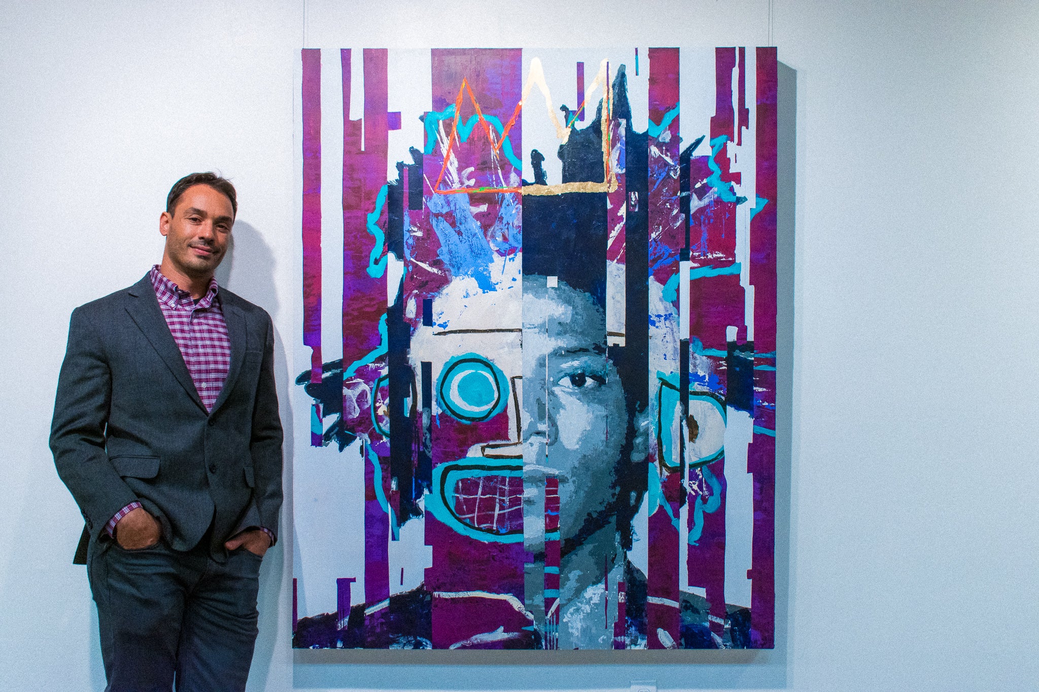 Jean Michel Basquiat Spontaneous realism glitch art brandon jameson large scale wall art glitch dope modern